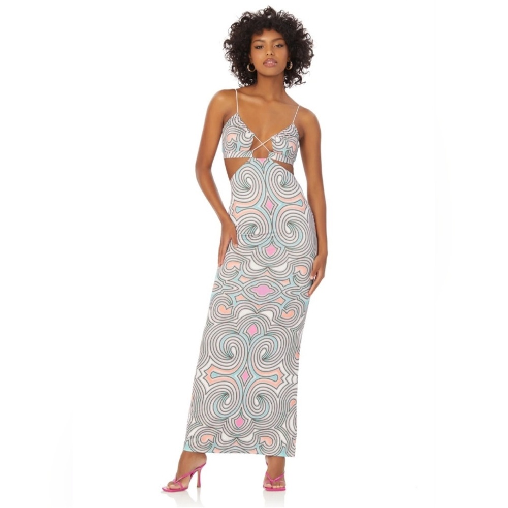 🏖️ AFRM Colima in pastel geo cutout maxi dress